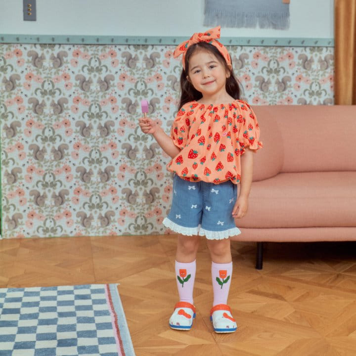1St Blue - Korean Children Fashion - #childrensboutique - Strawberry Puff Tee - 4