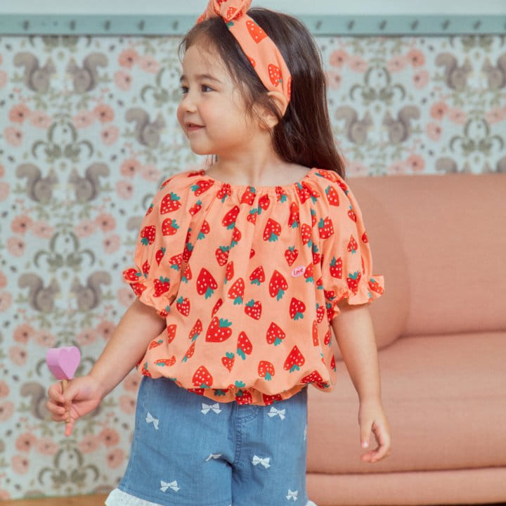 1St Blue - Korean Children Fashion - #discoveringself - Strawberry Puff Tee - 5