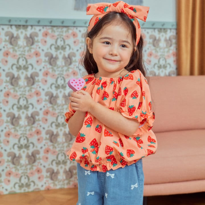 1St Blue - Korean Children Fashion - #fashionkids - Strawberry Puff Tee - 6