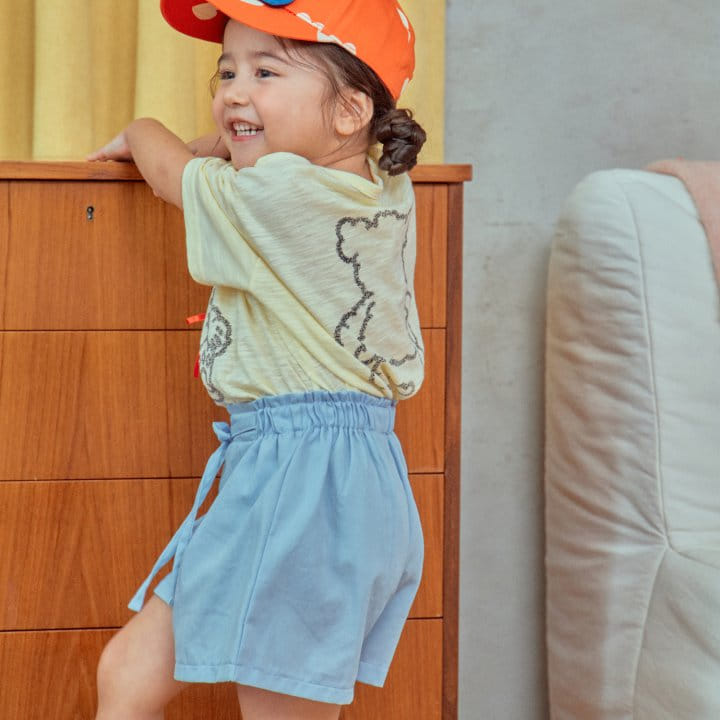 1St Blue - Korean Children Fashion - #fashionkids - Ribbon String Shorts - 4