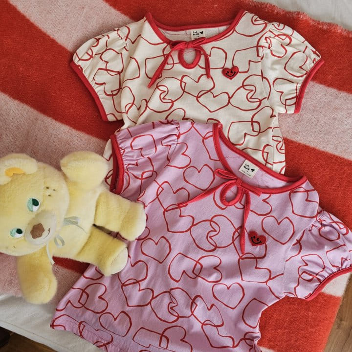 1St Blue - Korean Children Fashion - #kidsstore - Heart Kkiri Puff Tee - 10