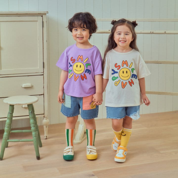 1St Blue - Korean Children Fashion - #kidzfashiontrend - Happy Smile Tee - 2