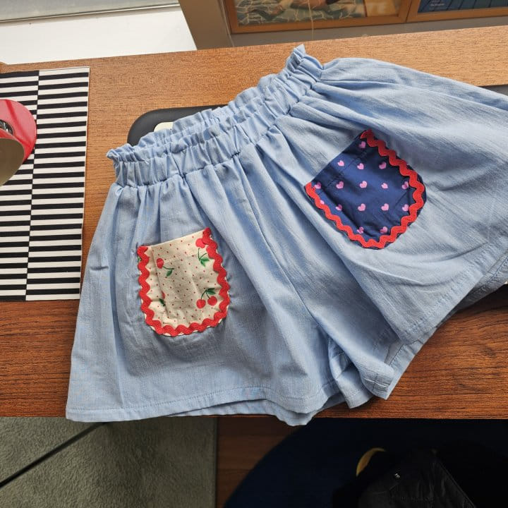 1St Blue - Korean Children Fashion - #littlefashionista - Heji Dneim Skirt Pants - 5