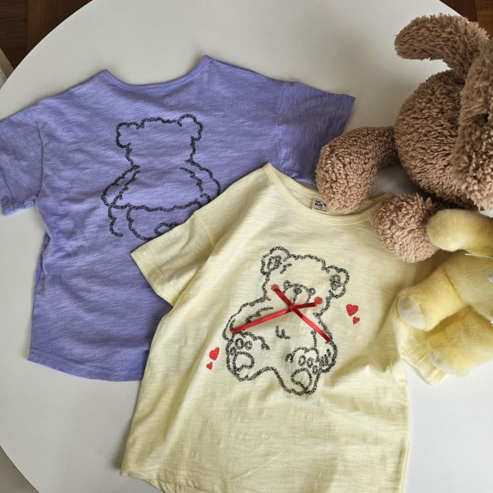 1St Blue - Korean Children Fashion - #littlefashionista - Ribbon Bear Tee - 10