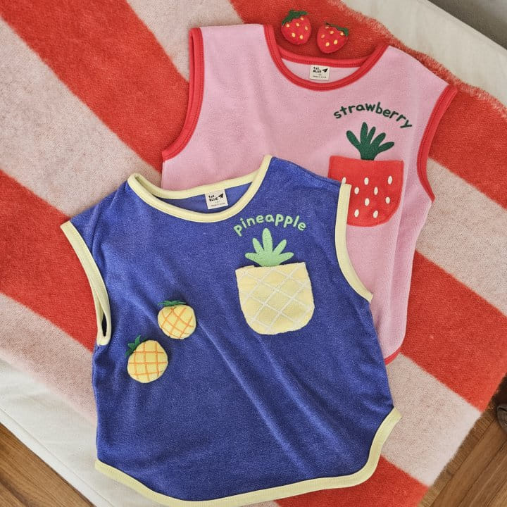 1St Blue - Korean Children Fashion - #minifashionista - Fruit Pocket Sleeveless Tee - 9