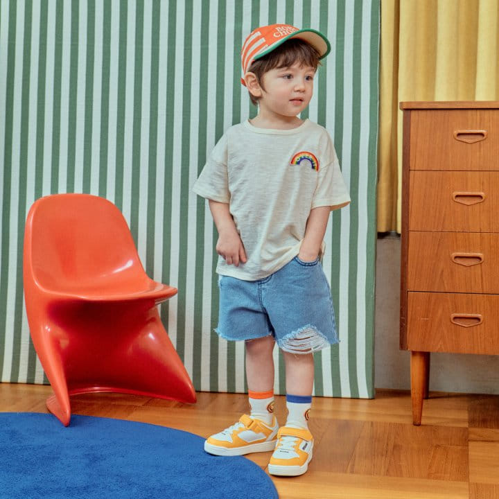 1St Blue - Korean Children Fashion - #minifashionista - Rainbow Smile Tee  - 4