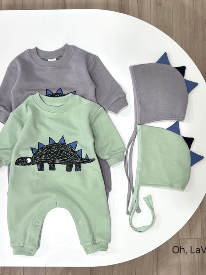 Stegosaurus Bonnet Bosy Suit Set