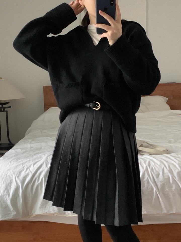 kaite Collar Pocket Knit