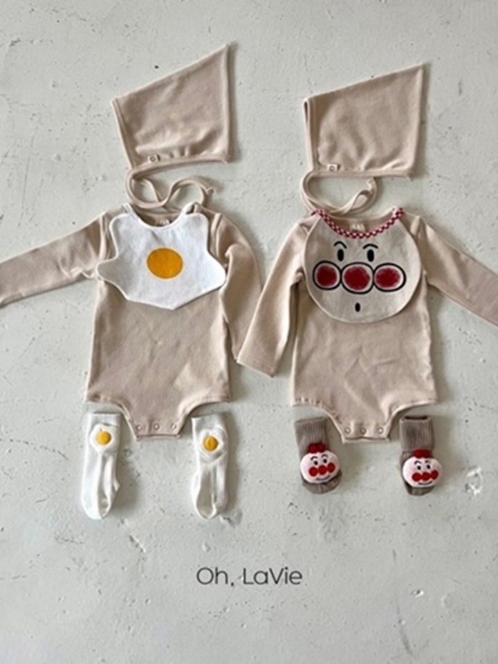 Peach Fried Baby Body Suit Set