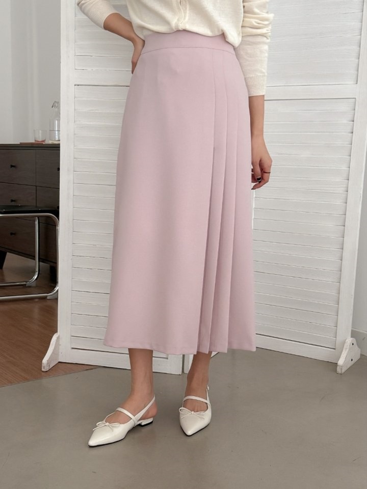 One Side Wrinkle Skirt