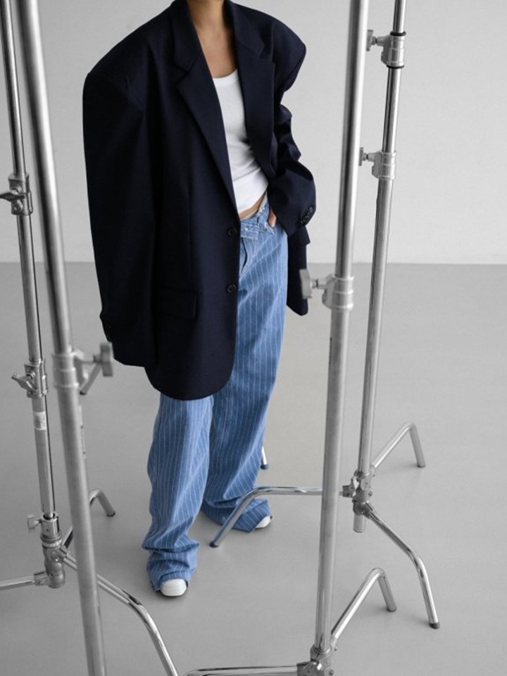 Maxi Oversized Single Breasted Two Button Blazer