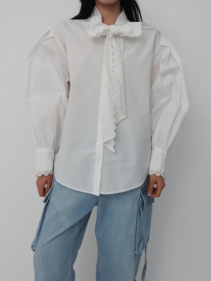 Lace Ribbon Shirt