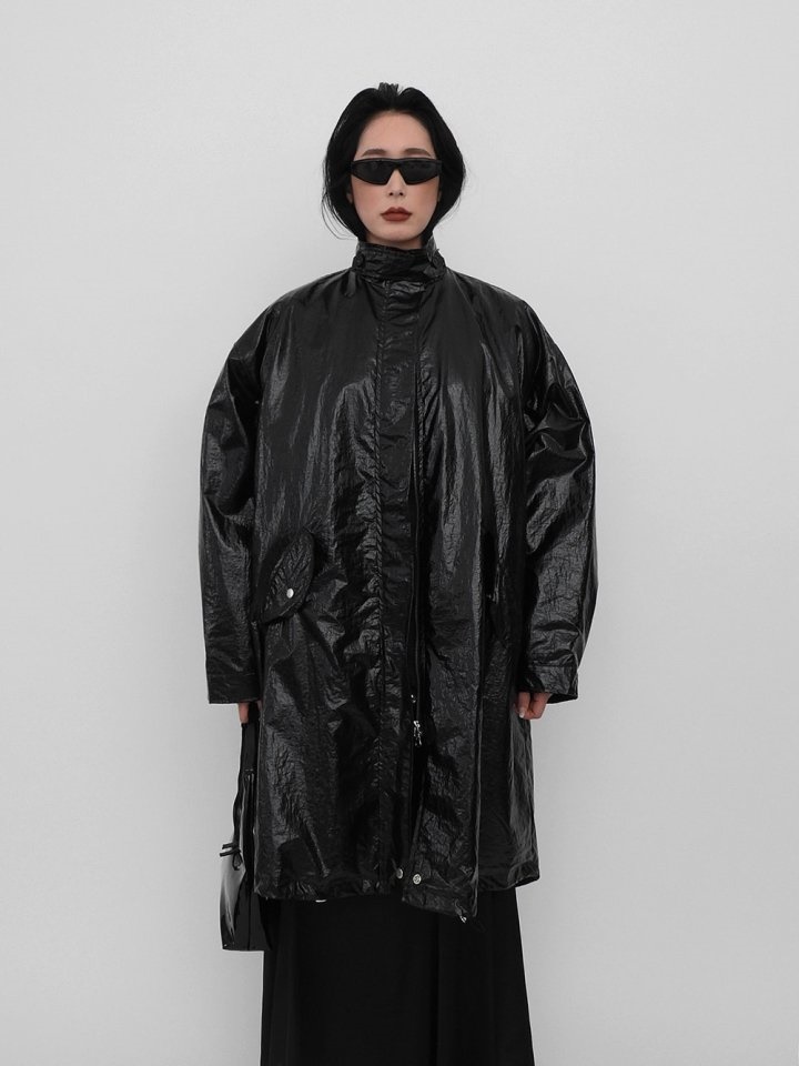 Coating Long Bomber Jacket