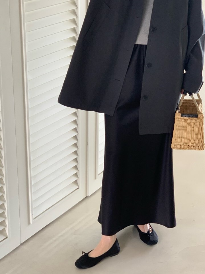 Long Satin Skirt