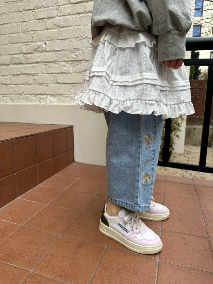 Ribbon Denim Pants