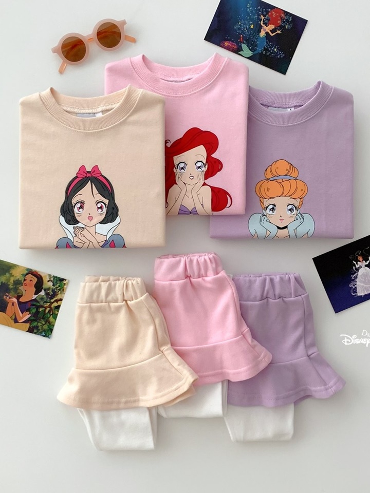 Princess Skirt Leggings Top Bottom Set