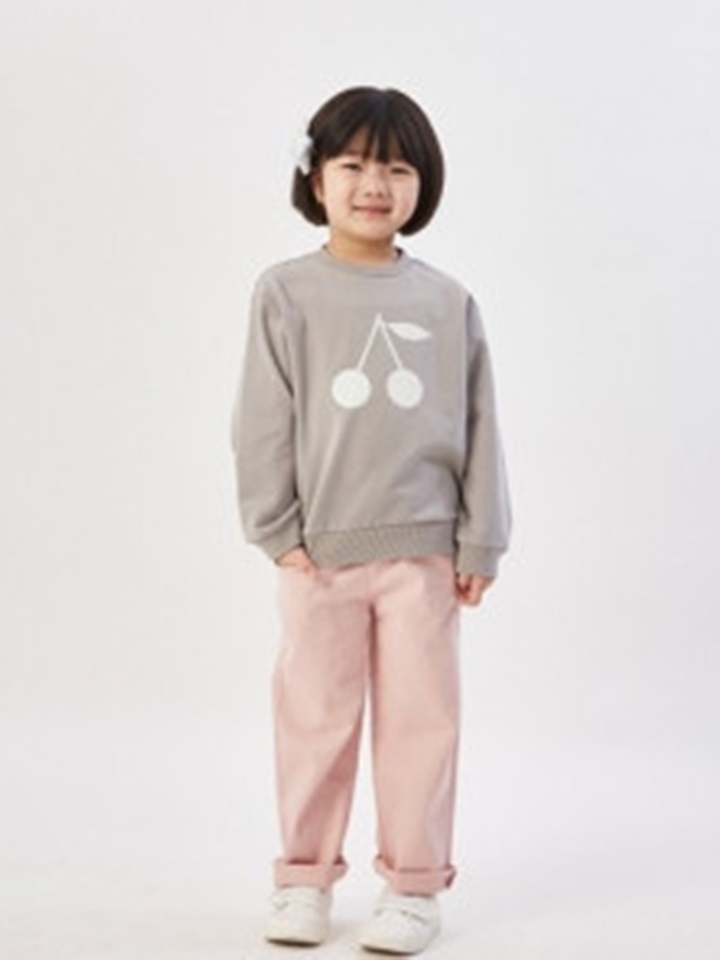 Gray Glitter Cherry Sweatshirt