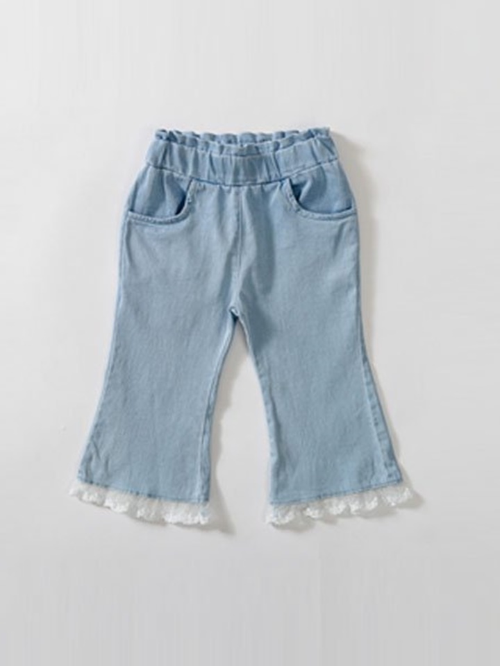 Denim Lace Wide Pants