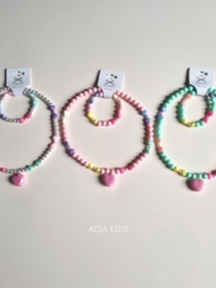 Bead Necklace Bracelet Set