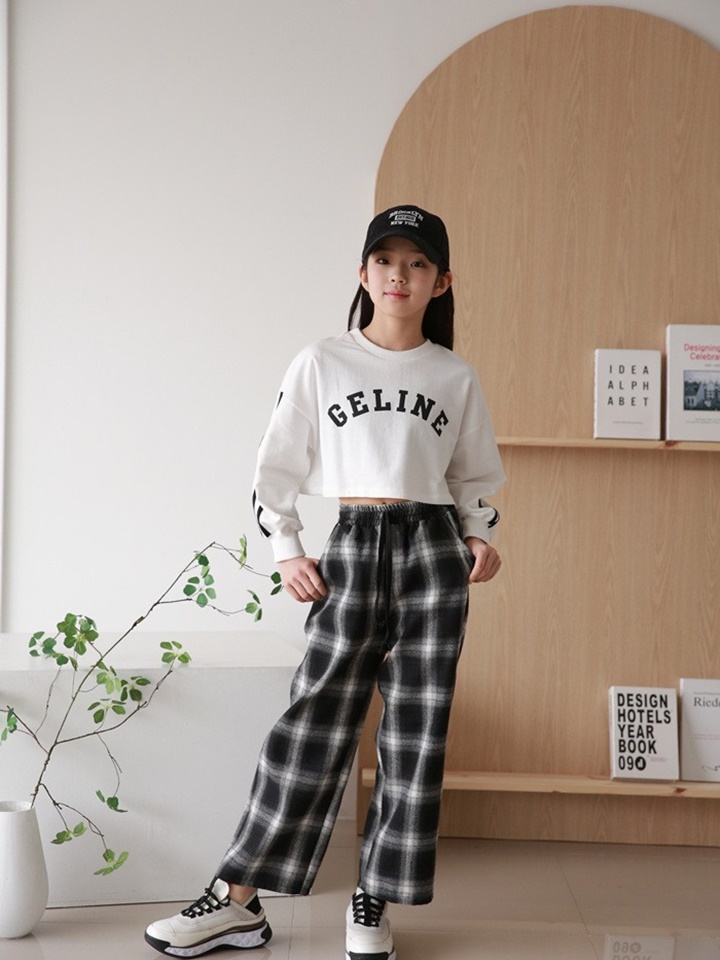 Check Wide Pants