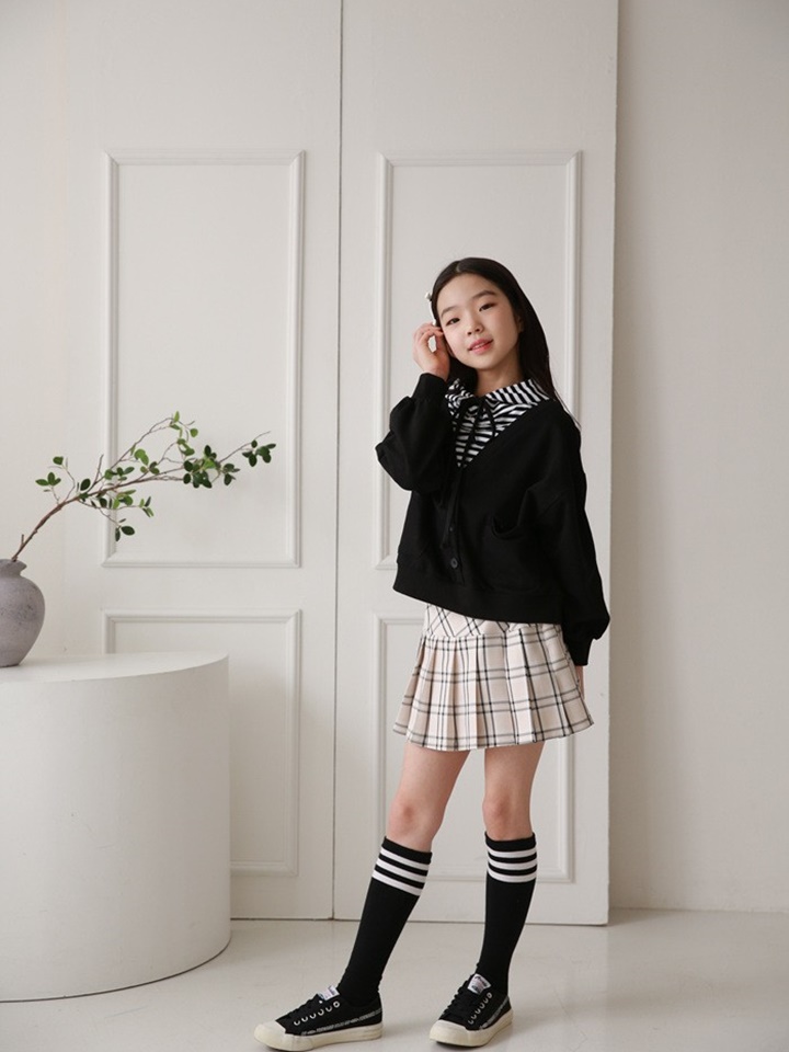 Check Wrinkle Skirt