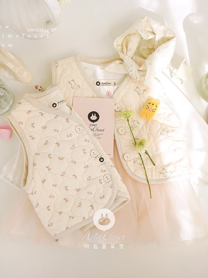 Bunny Flower Cream Rib C Vest
