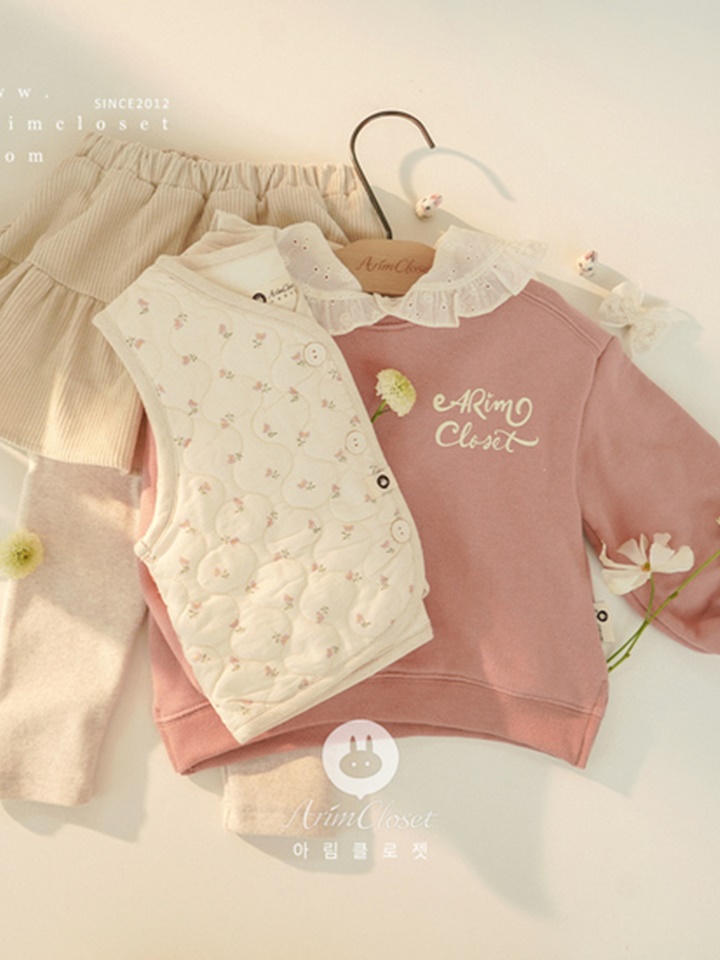 Lemon Yellow Vintage Pink Calligraphy Baby C Sweatshirt