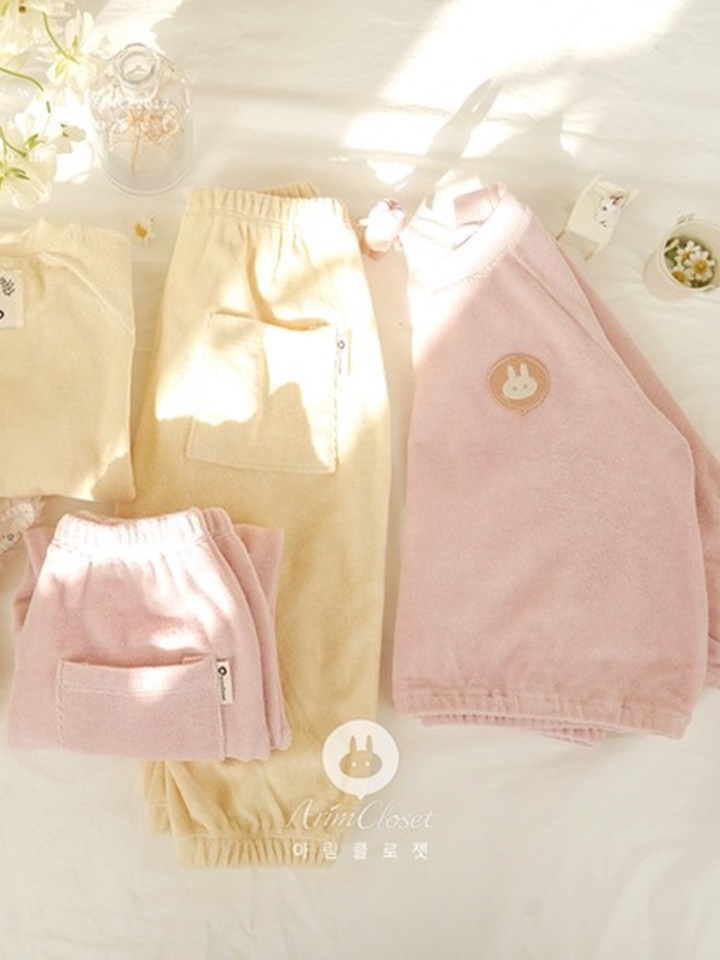 Pink Light Yellow C Top Bottom Cute Set