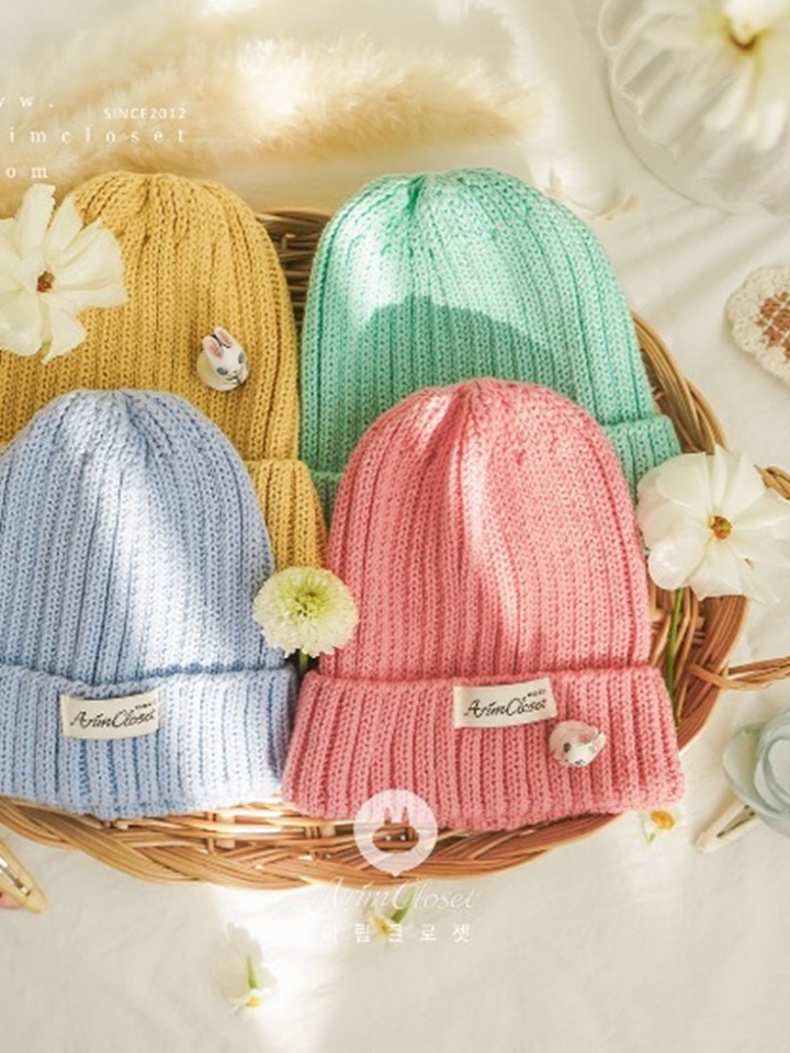 4color Purple Baby Beanie Hat (1ea)