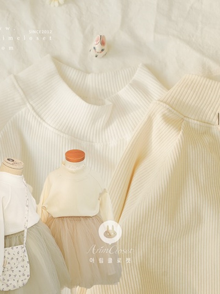 White Cream Baby Cotton Basic Neck T Ver2