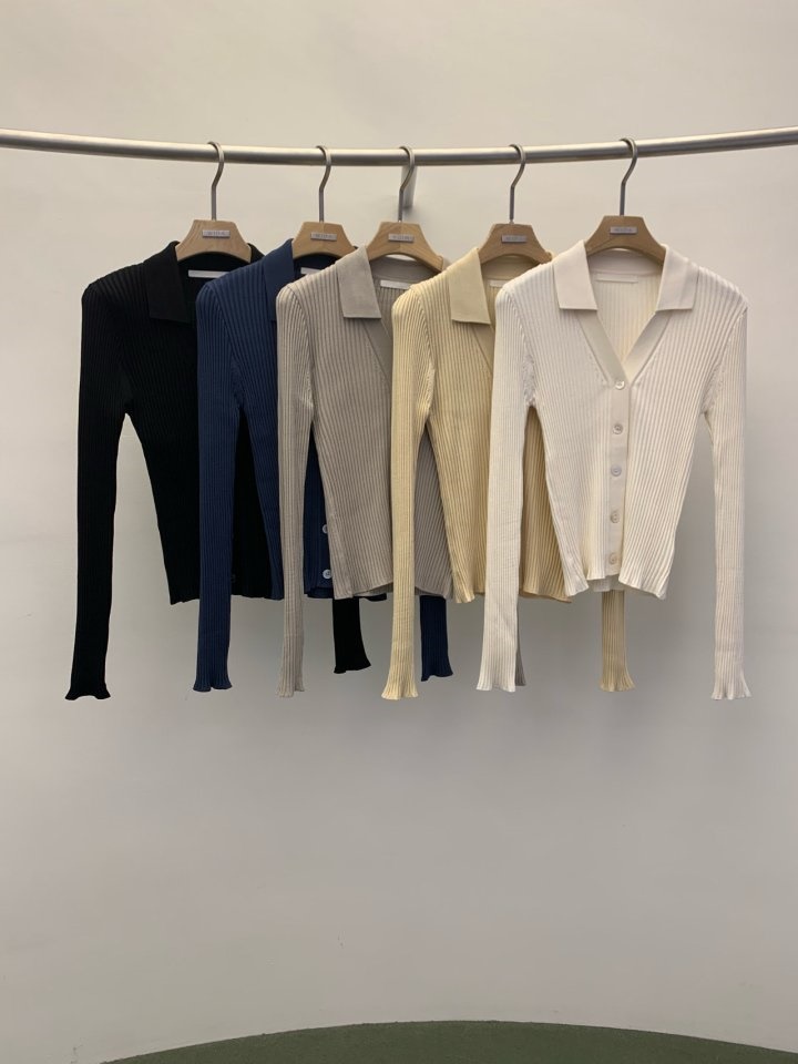 Rib Collar Cardigan