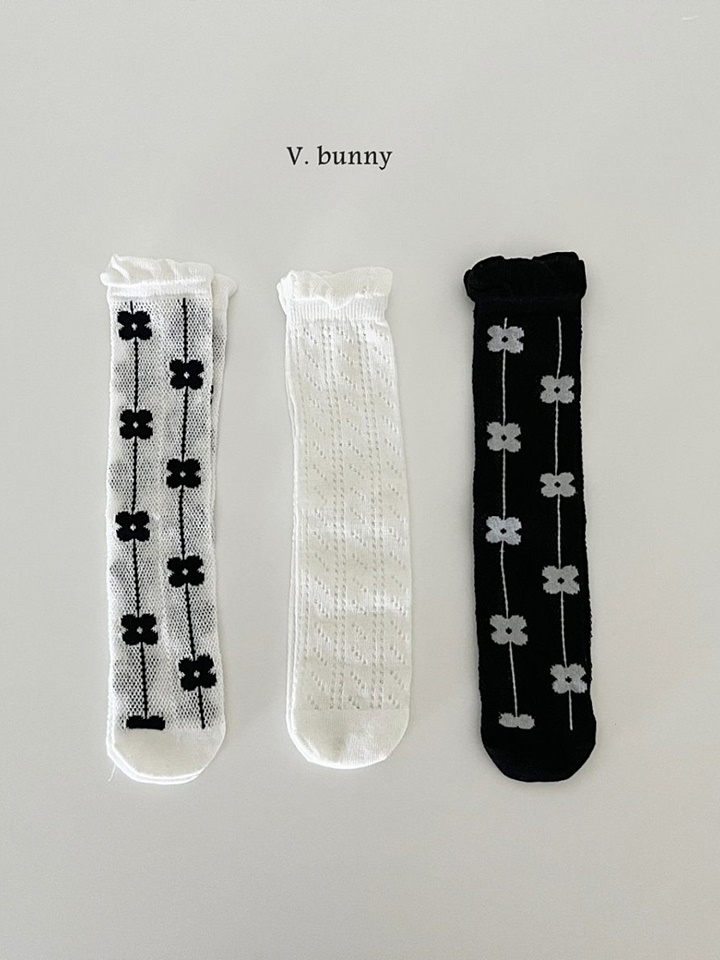 Flower Line Socks Set