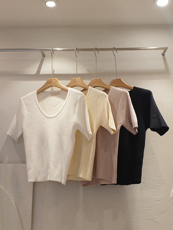 Round Short Sleeve Rib Tee