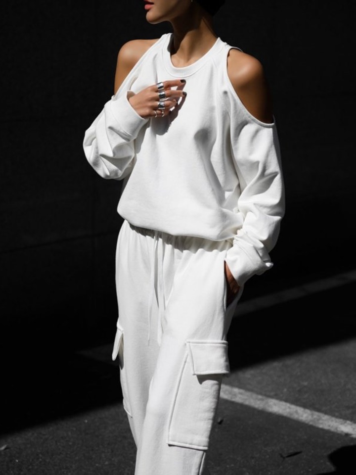 Shoulder Split Detail Sweatshirt