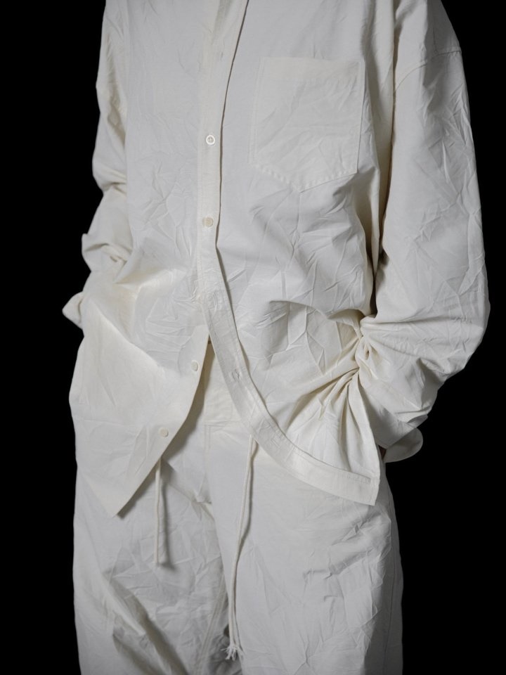 Wrinkle C Fabric Oversized Button Down Shirt
