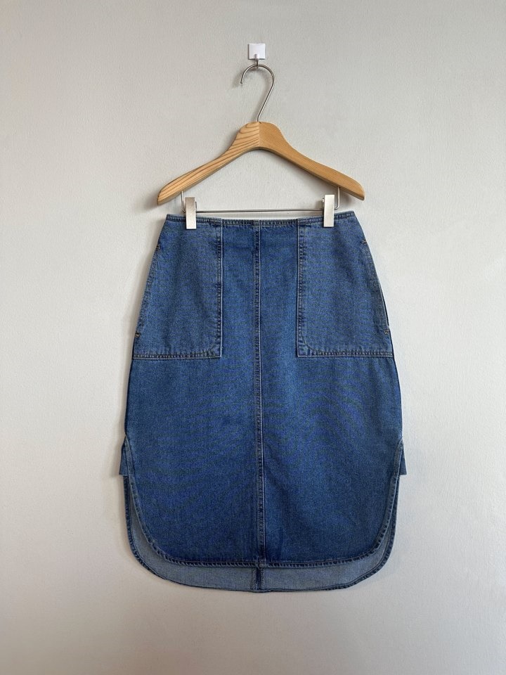 Crimson Denim Skirt