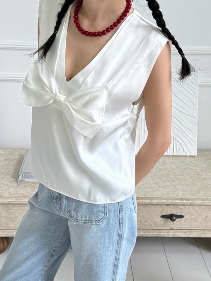 Satin Ribbon Sleeveless Tee