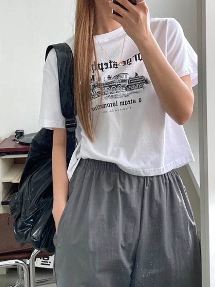 Engine Locomotive Crop Short Sleeve Tee