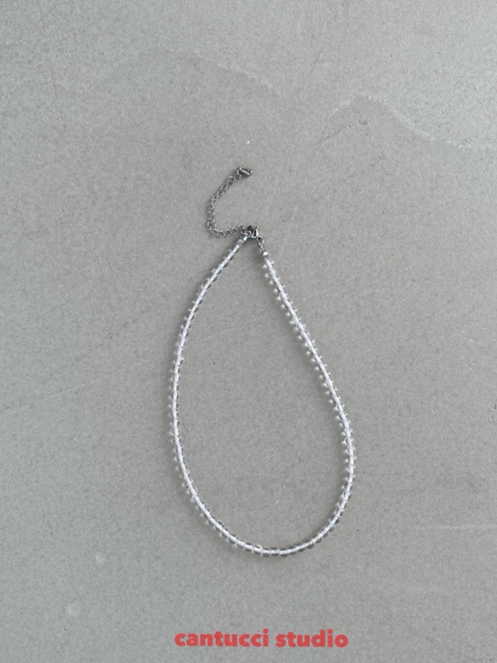 White Crystal Necklace With Mom