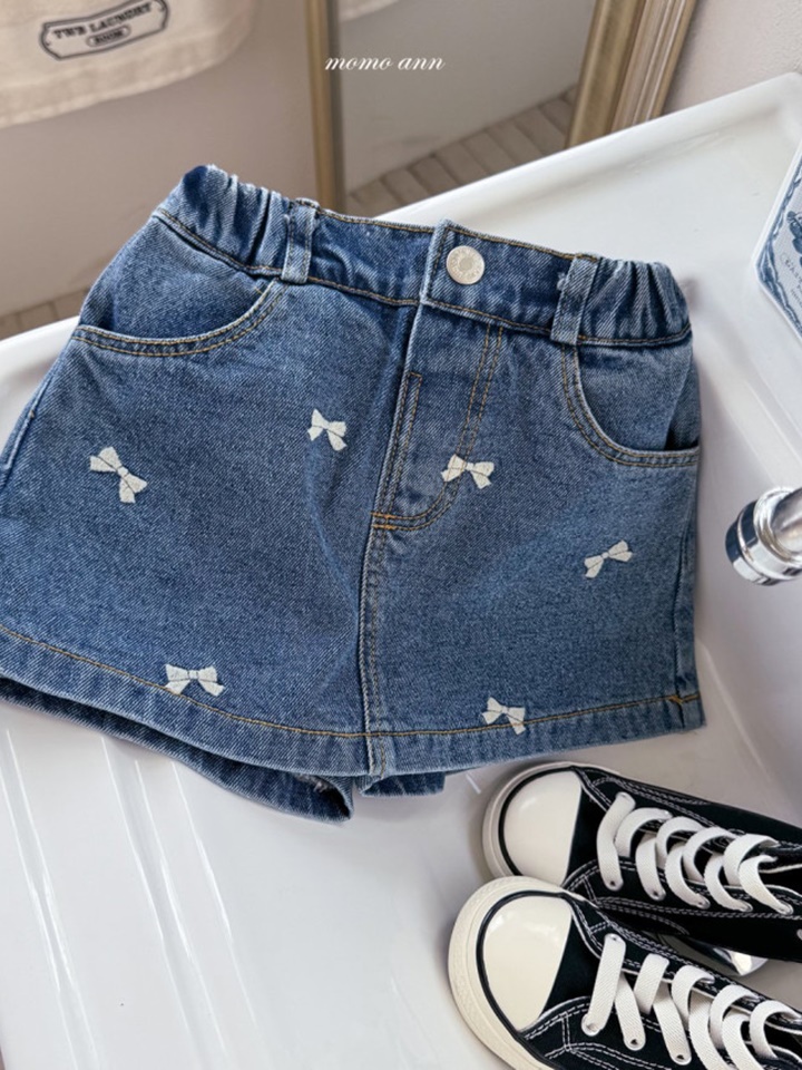 Ribbon Denim Skirt
