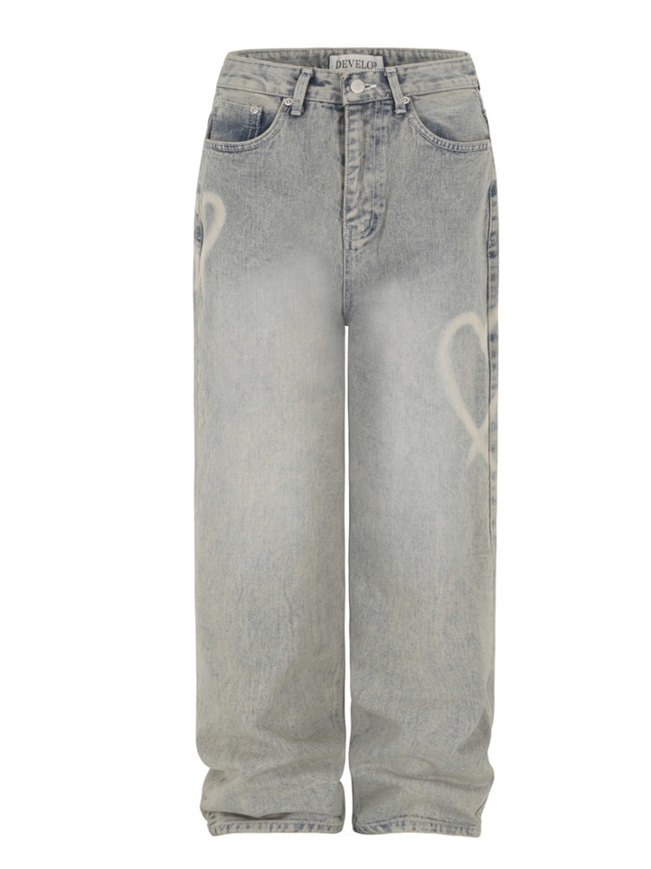 1165 Heart Denim Pants