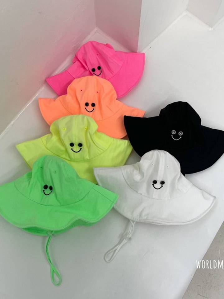 Neon Button Smile Bucket Hat