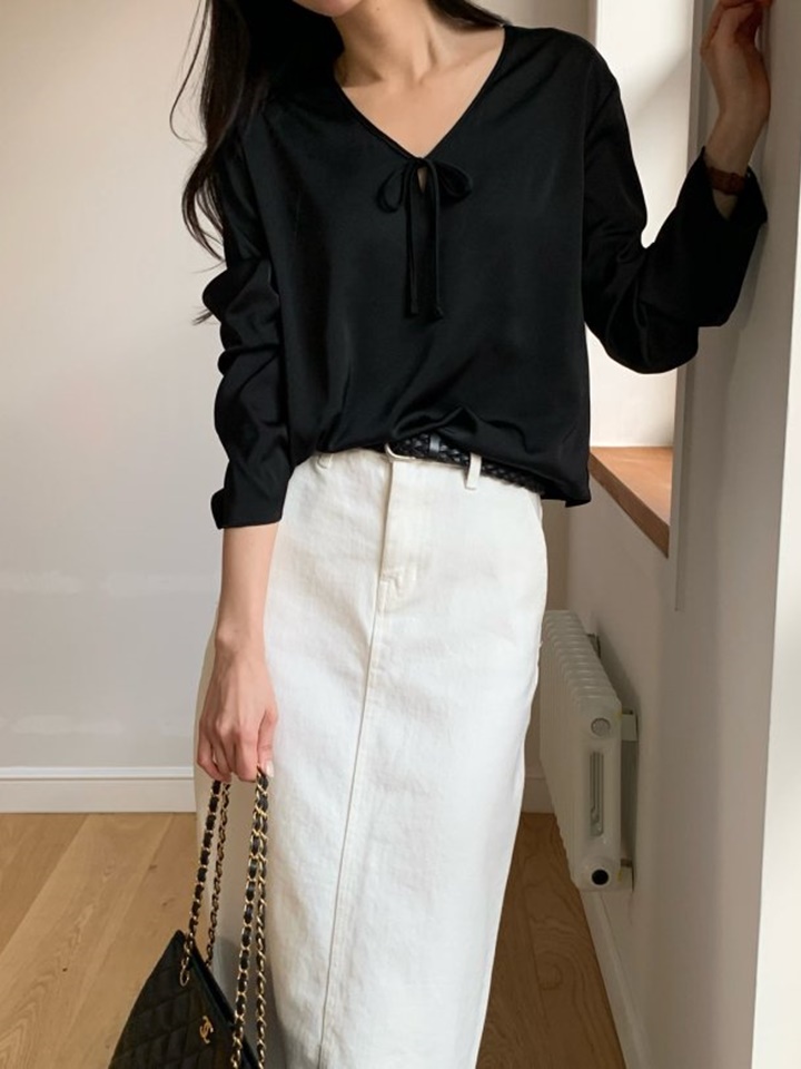 silky string blouse