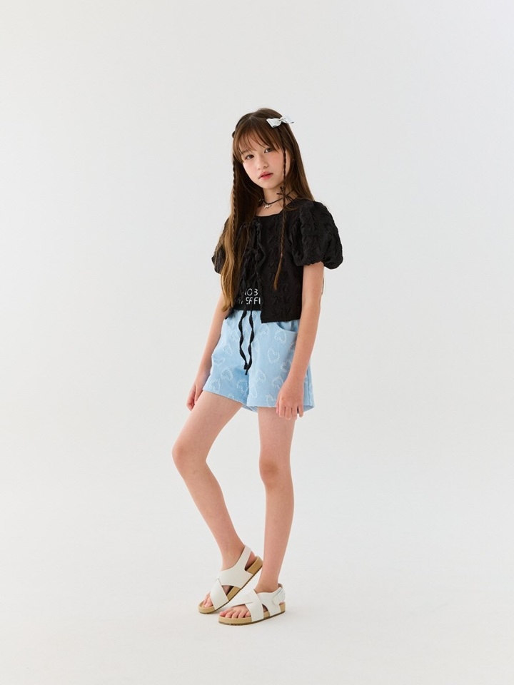 Heart Denim Short Pants