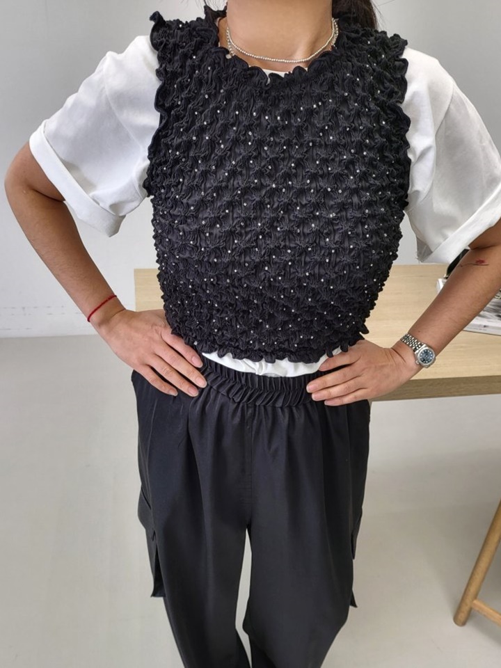 Beads Terry Vest