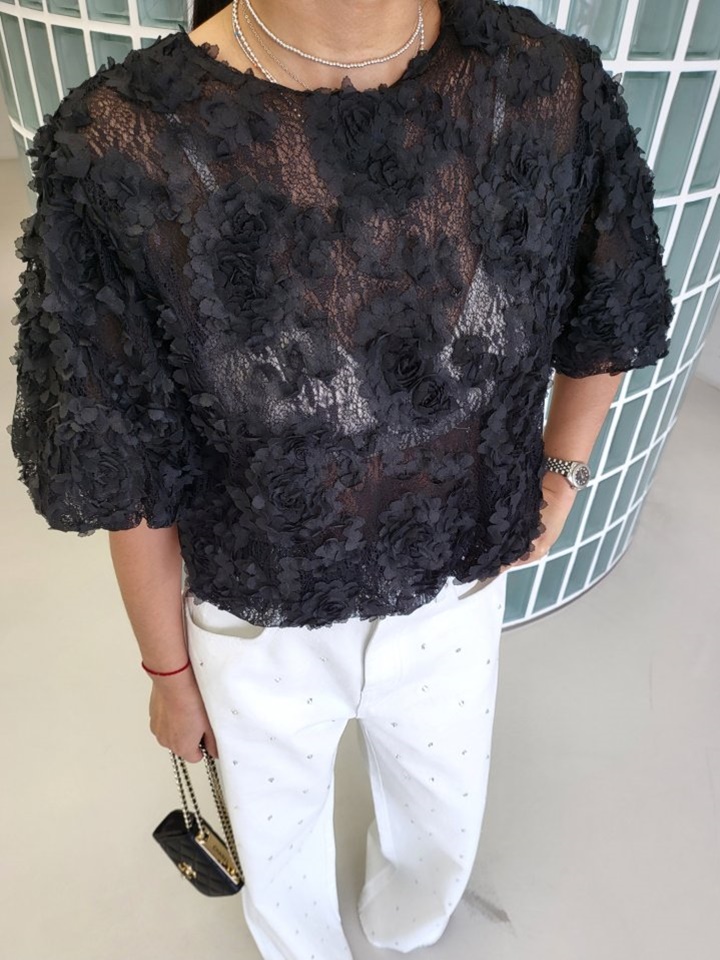 Flower Balloon Cardigan