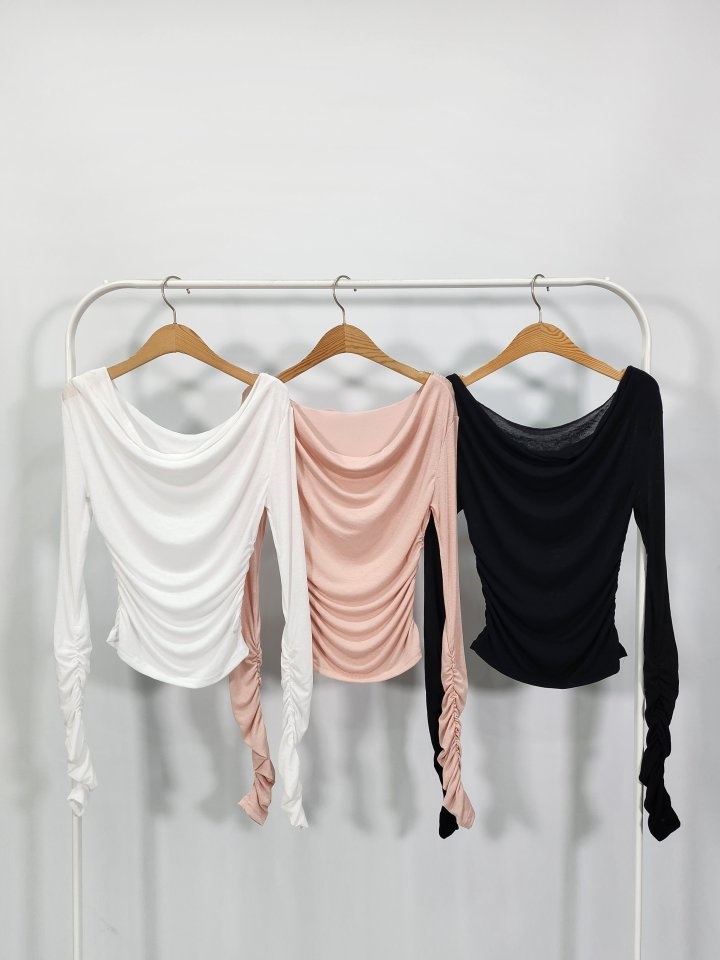 Bibi Shirring Long Sleeve Tee