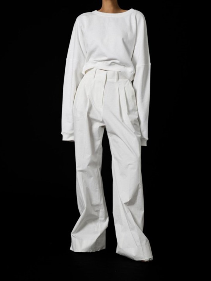 C Two Pin Tuck Wide Trousers