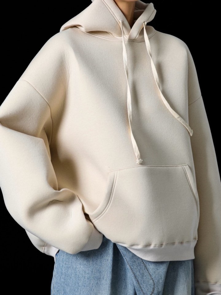 Oversized Neoprene Hoodie Sweatshirt