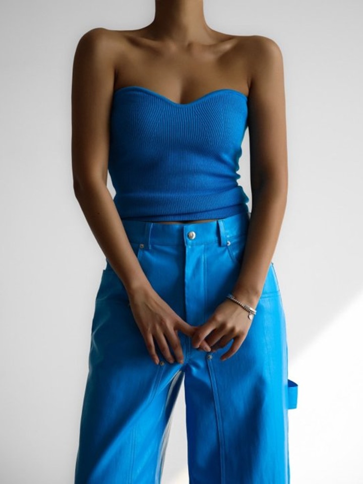 Volume Bust Tube Knit Top